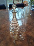 Mooie art deco karaf met glaasjes, Verzenden