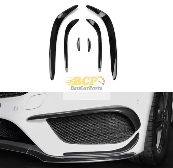 Voorbumper agressieve vinnen hoogglans zwart geschikt voor M, Auto diversen, Tuning en Styling, Ophalen of Verzenden