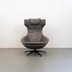 1x Leolux Caruzzo PLUS Fauteuil + Voetenbank Grijs - Leer, Huis en Inrichting, Fauteuils, Niet ingevuld, Niet ingevuld, 75 tot 100 cm