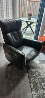 Lederen Relaxfauteuil - Antraciet, Huis en Inrichting, Fauteuils, Ophalen, Zo goed als nieuw, 75 tot 100 cm, Modern