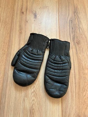 Vintage handschoenen wanten leer gevoerd met wol beschikbaar voor biedingen