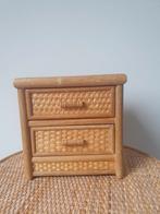 Vintage Rotan kastje met 2 Lades, Huis en Inrichting, Kasten | Ladekasten, Minder dan 50 cm, Gebruikt, 1 of 2 laden, Vintage