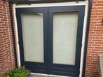 2 merbau tuindeuren/huis met plisse rolhor, Doe-het-zelf en Verbouw, Ophalen, 225 cm of meer, Zo goed als nieuw, Schuifpui