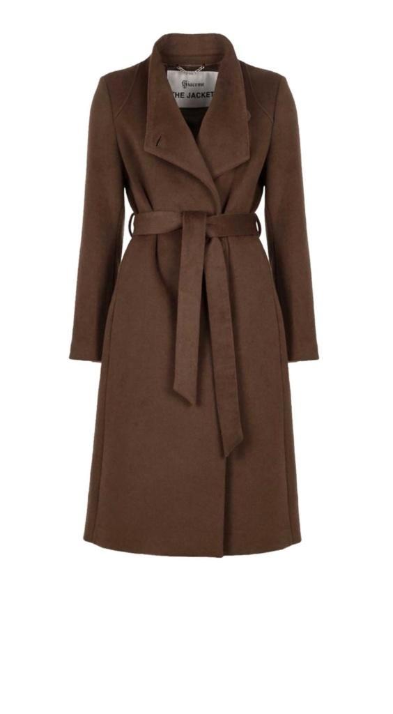 Stijlvolle bruine mantel Giacomo maat XL zgan, Kleding | Dames, Jassen | Winter, Nieuw, Maat 42/44 (L), Bruin, Ophalen of Verzenden