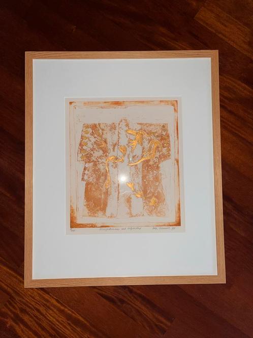 Inez Creuwels grafiek - Meisjeskimono met tulpmotief 1999, Antiek en Kunst, Kunst | Litho's en Zeefdrukken, Ophalen of Verzenden