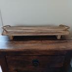 Houten plank op pootjes met touw, Ophalen of Verzenden, Zo goed als nieuw, Rechthoekig, Hout