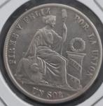 Peru 1 Sol 1873 (zilver), Verzenden, Zuid-Amerika, Losse munt, Zilver