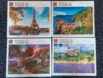 4 puzzels van 1000 stukjes, Ophalen of Verzenden, 500 t/m 1500 stukjes, Gebruikt, Legpuzzel