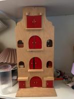 Pakhuis speelgoed hout rood poppenhuis, Ophalen, Gebruikt, Poppenhuis