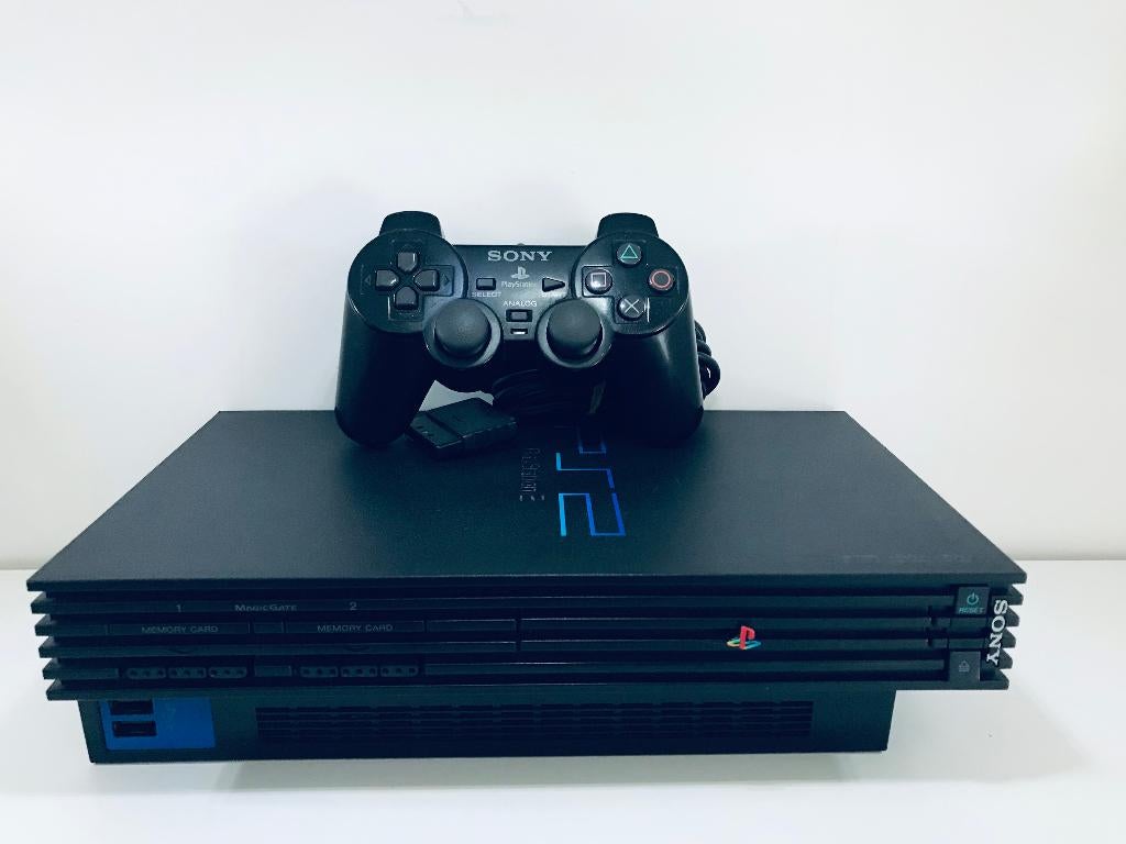 PS2 - Phat Console + Controller + Kabels, Verzenden, Zo goed als nieuw, Met 1 controller, Phat