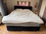 Mooie zwarte boxspring met hoofdbord, Ophalen, Zwart, Tweepersoons, Zo goed als nieuw