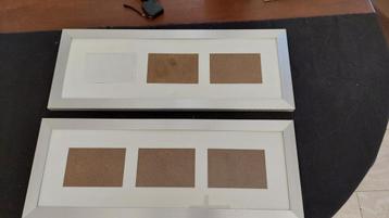 Een tweetal aluminium fotolijsten voor 3 foto's 10 x15 cm beschikbaar voor biedingen
