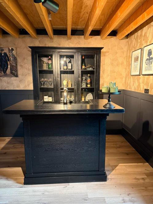 Chique zwarte bar set mancave cafe kroeg toog luifelbar zgan, Huis en Inrichting, Barren, Zo goed als nieuw, Ophalen of Verzenden