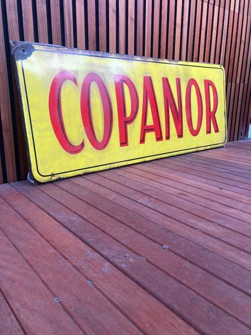 Vintage emaille reclamebord 90cmx35cm, Verzamelen, Merken en Reclamevoorwerpen, Gebruikt, Reclamebord, Ophalen