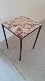 Bijzettafeltje marmeren blad, Huis en Inrichting, Tafels | Sidetables, Ophalen, Zo goed als nieuw, 25 tot 50 cm, Rond
