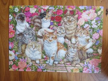 Falcon puzzel poezen 1000 stukjes  floral cats