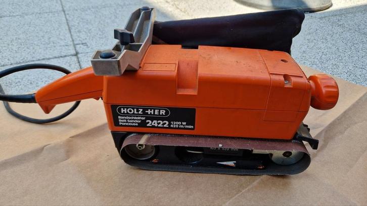 Holzher 2422 breed bandschuurmachine, Doe-het-zelf en Verbouw, Gereedschap | Schuurmachines, Zo goed als nieuw, Bandschuurmachine