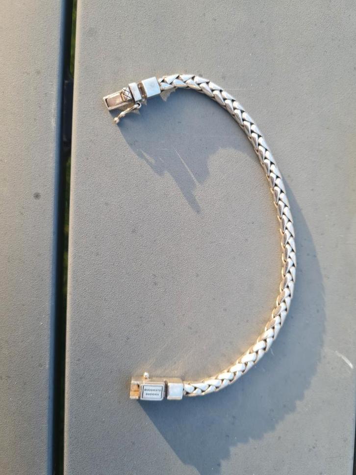 Armband buddha to buddha- George (19 cm), Sieraden, Tassen en Uiterlijk, Armbanden, Zo goed als nieuw, Zilver, Zilver, Ophalen of Verzenden