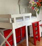 €1400,- Bed 90x200  meisje halfhoogslaper steigerhout, Ophalen