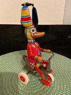 Duck on trike tin toy windup by Juquettes Ege, Ophalen of Verzenden, Zo goed als nieuw