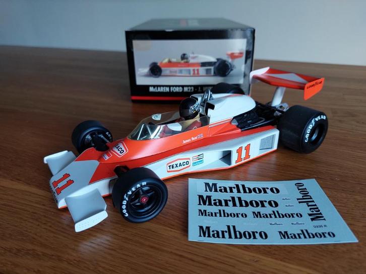 1976 McLaren Ford M23 Marlboro #11 Hunt PMA MiniChamps 1:18, Hobby en Vrije tijd, Modelauto's | 1:18, Zo goed als nieuw, Auto