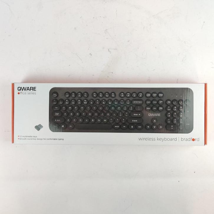 Qware Retro Toetsenbord Zwart NIEUW || nu voor maar €15.99, Computers en Software, Toetsenborden, Nieuw, Ophalen of Verzenden
