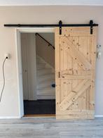 Houten Schuifdeur met Rails, Doe-het-zelf en Verbouw, Deuren en Horren, Ophalen, Gebruikt, 80 tot 100 cm, Binnendeur