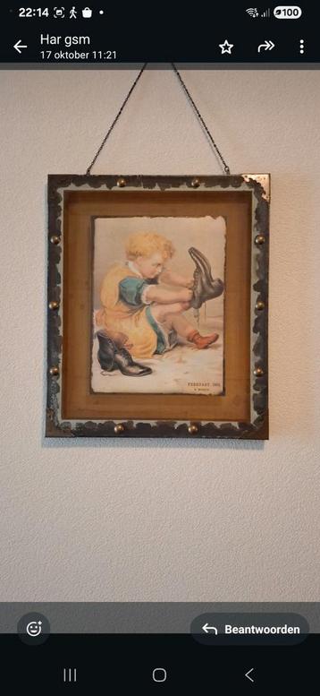 Vintage Ingelijste Prent beschikbaar voor biedingen