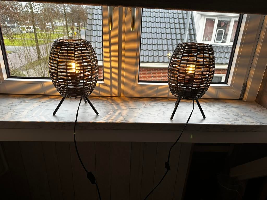 Kleine lampjes  2x zwart, Ophalen, 25 tot 50 cm, Zwart, Rond