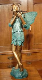 Bronzen beeld vrouw met fluit, Antiek en Kunst, Verzenden