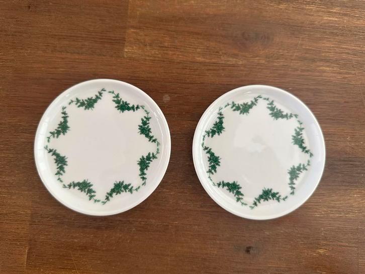 Furstenberg Bordjes met Groen Decor, Huis en Inrichting, Keuken | Servies, Zo goed als nieuw, Bord(en), Overige stijlen, Porselein