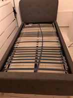 Prachtig antracietgrijs gestoffeerd bed 100x200, Ophalen, Zo goed als nieuw, Twijfelaar, 200 cm