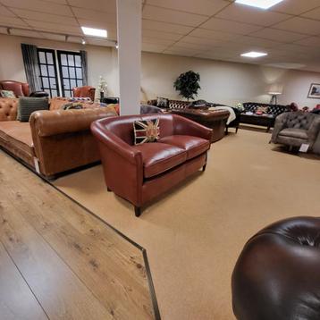 Shetland Chesterfield plain in luxe rundleder cognac / bruin beschikbaar voor biedingen