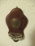 WIJWATERBAKJE Antiek met glas en koper 18x10 cm € 20, Ophalen of Verzenden