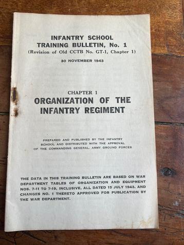 WO2 Amerikaans Organisatie Infantry Regiment voorschrift '43 beschikbaar voor biedingen