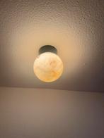 Vintage plafondlamp met marmerlook glas – sfeervol licht, Ophalen of Verzenden, Zo goed als nieuw