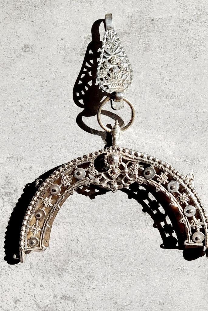 Antieke zilveren tasbeugel en haak, Antiek en Kunst, Antiek | Goud en Zilver, Verzenden