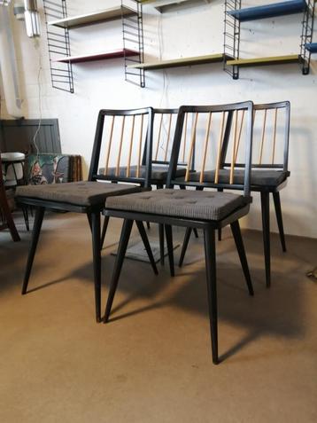 4 Retro jaren 60 stoelen, vintage eetkamer beschikbaar voor biedingen