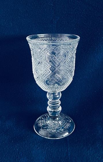 Zwaar Glas 18h Heart & Diamonds Hart & Ruit Balusterstam  beschikbaar voor biedingen