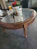Salontafel met geslepen glas, Ophalen, Gebruikt, 50 tot 100 cm, Glas