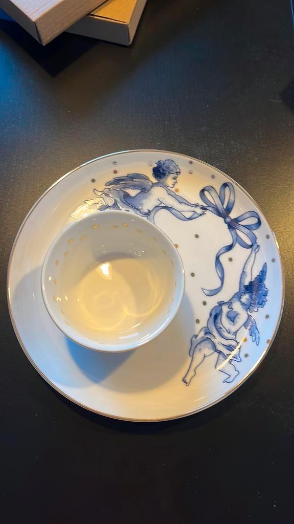 Heinen Delfts Blauw Servies - Borden, Kommen & Servetten, Huis en Inrichting, Keuken | Servies, Zo goed als nieuw, Compleet servies