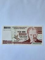 100000 lirasi turkye unc kk f.6.9, Postzegels en Munten, Bankbiljetten | Europa | Niet-Eurobiljetten, Ophalen of Verzenden, Overige landen