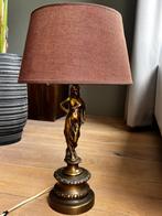 Prachtige antieke bronzen tafellamp met kap, Antiek, Gebruikt, 50 tot 75 cm, Ophalen of Verzenden