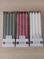 Dinerkaarsen sage/roze/wit 24 stuks (bruiloft), Overige materialen, Nieuw, Ophalen of Verzenden, Kaars