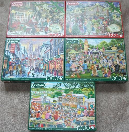 Diverse *** PUZZELS FALCON DE LUXE *** 5 stuks, Hobby en Vrije tijd, Denksport en Puzzels, Zo goed als nieuw, Legpuzzel, 500 t/m 1500 stukjes