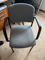 Grijze bureaustoel met armleuningen, Ophalen, Gebruikt, Eén, Stof