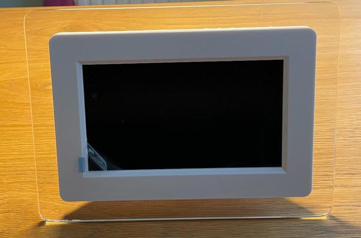 Digitale fotolijst, wit met transparante rand, Audio, Tv en Foto, Fotografie | Digitale fotolijsten, Zo goed als nieuw, Kleiner dan 8 inch