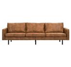 Mooie cognac kleurige bank 3-4 persoons Leen Bakker, Huis en Inrichting, Banken | Bankstellen, Ophalen, Driepersoons, 75 tot 100 cm