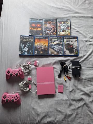 Playstation 2 bundel (Roze!!!) beschikbaar voor biedingen