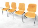 (17) stapelbare schoolstoelen – hout & chroom, Ophalen, Gebruikt, -, -